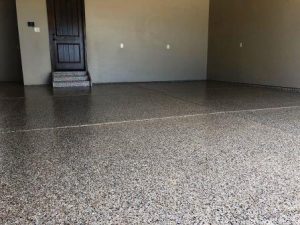 epoxy garage floor with flakes